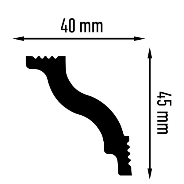 Плинтус потолочный Плинтэкс D 40/45 (93 шт)