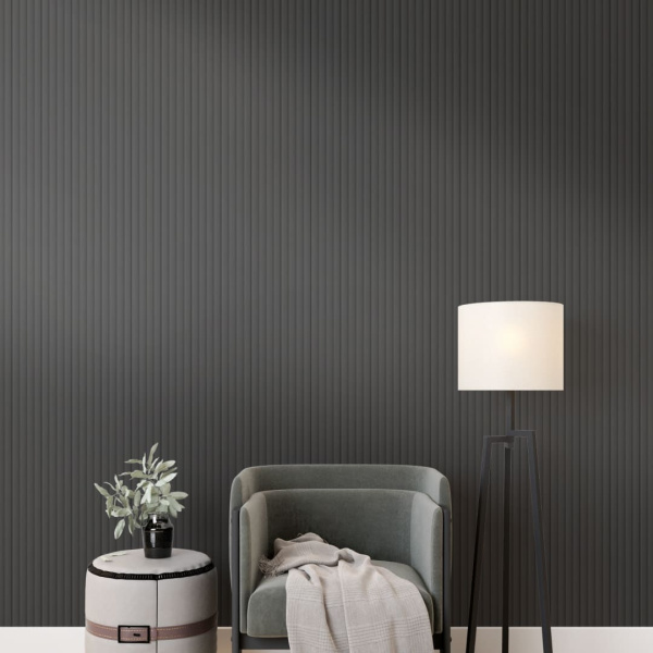 2К Панель Стеновая Реечная МДФ Stella Wave De Luxe Black Lead 2700x119x16 (4шт.упак.)