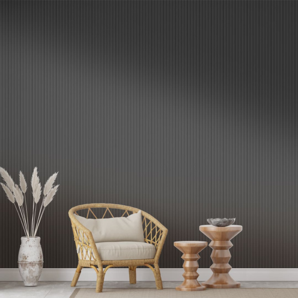 2К Панель Стеновая Реечная МДФ Stella Wave De Luxe Black Lead 2700x119x16 (4шт.упак.)