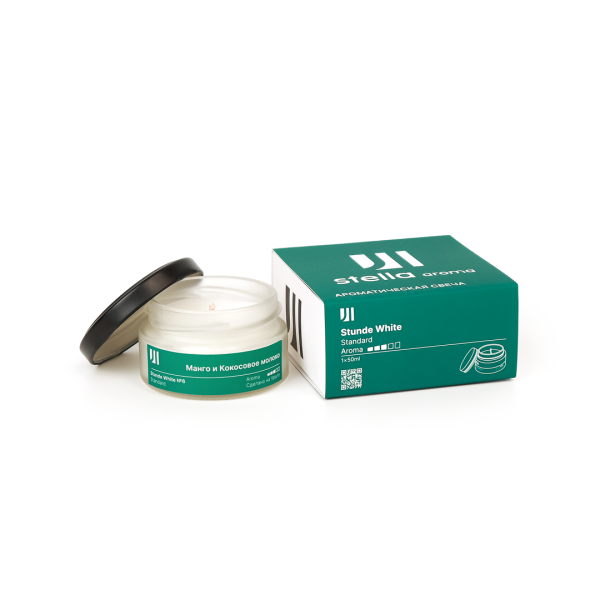 Ароматическая свеча Stella aroma Stunde White Standard №6 Манго и Кокосовое молоко 50 мл (упак.3шт.)