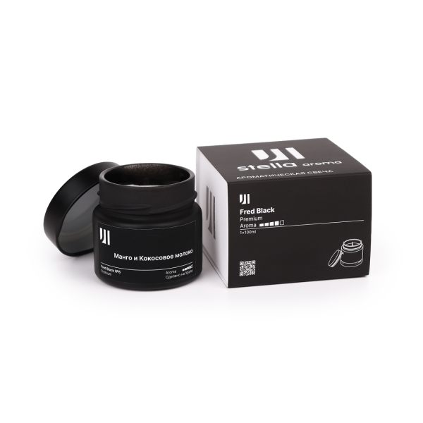 Ароматическая свеча Stella aroma Fred Black Premium №6 Манго и Кокосовое молоко 100 мл (упак.1шт.)