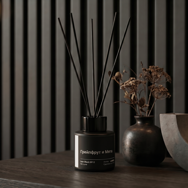 Диффузор Stella Isan Black De Luxe №12, Грейпфрут и Мята, 50 мл (упак.1шт.)