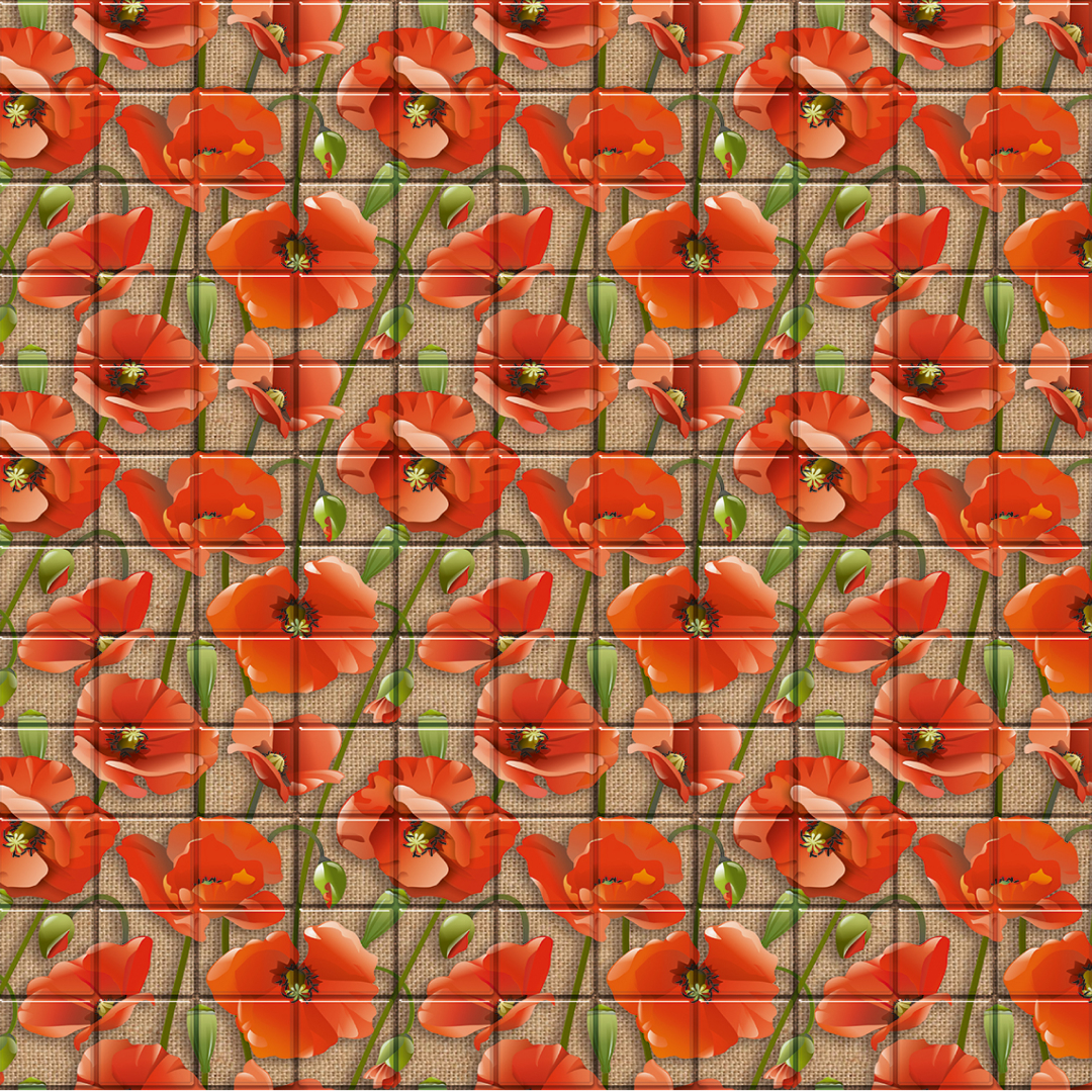 Панель ПВХ 0,3 мозаика Маки STELLA А