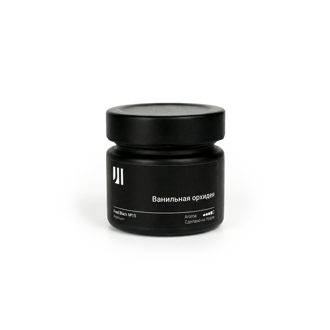 Ароматическая свеча Stella aroma Fred Black Premium №15 Ванильная Орхидея 100 мл (упак.1шт.)