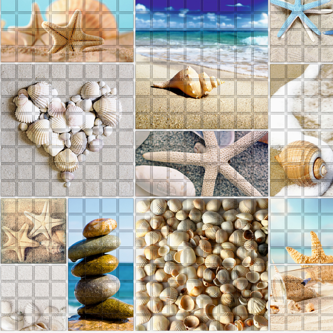 Панель ПВХ 0,3 мозаика Морской берег 