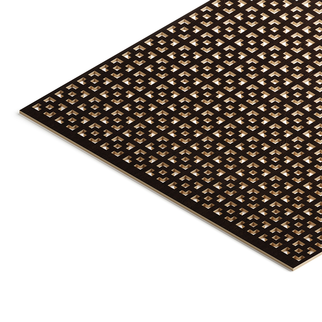 Панель декоративная перфорированная без рамки 812х512 Дамаско Венге STELLA (2шт)