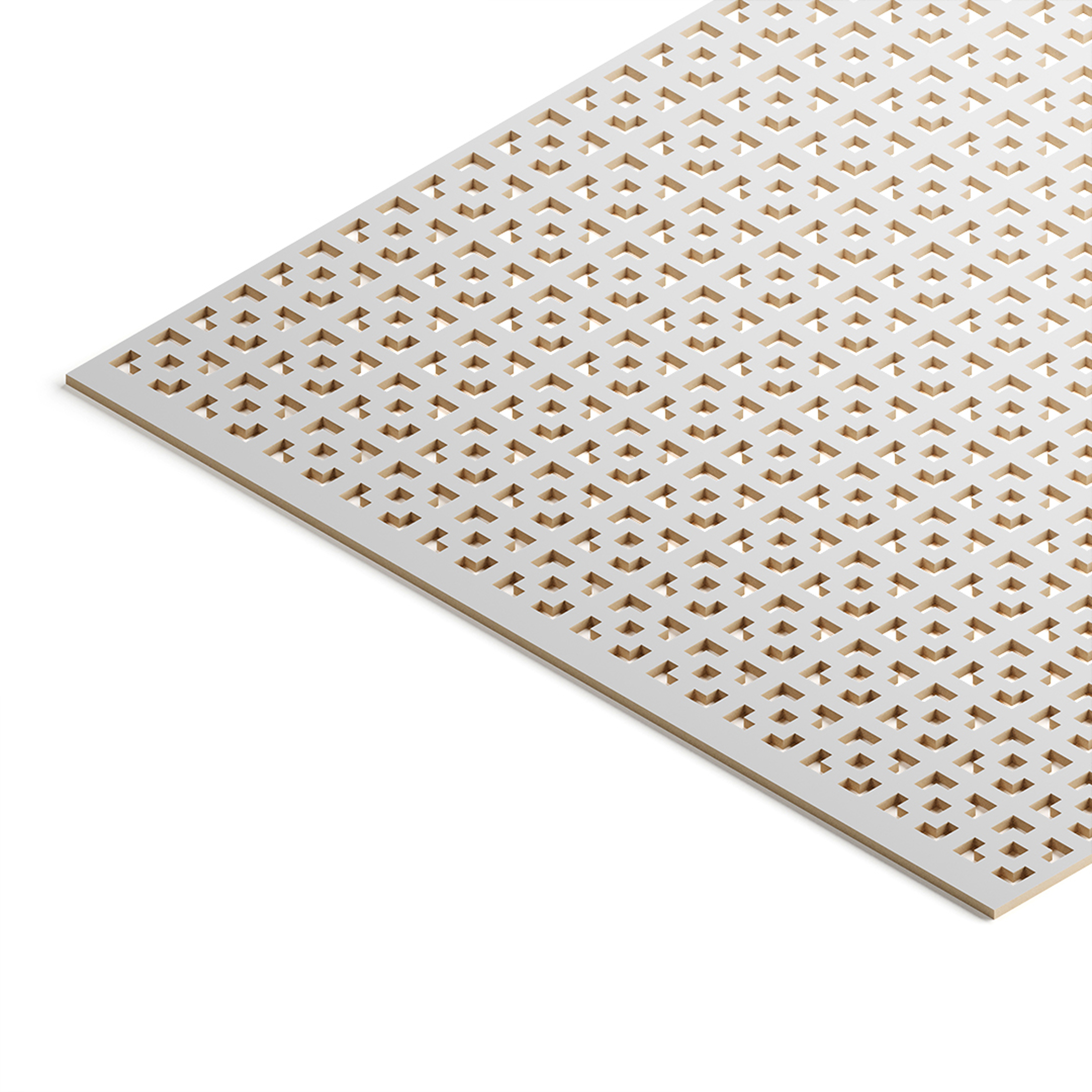 Плита потолочная МДФ перфорация 595х595 Дамаско Белый STELLA (упак. 14 шт.)