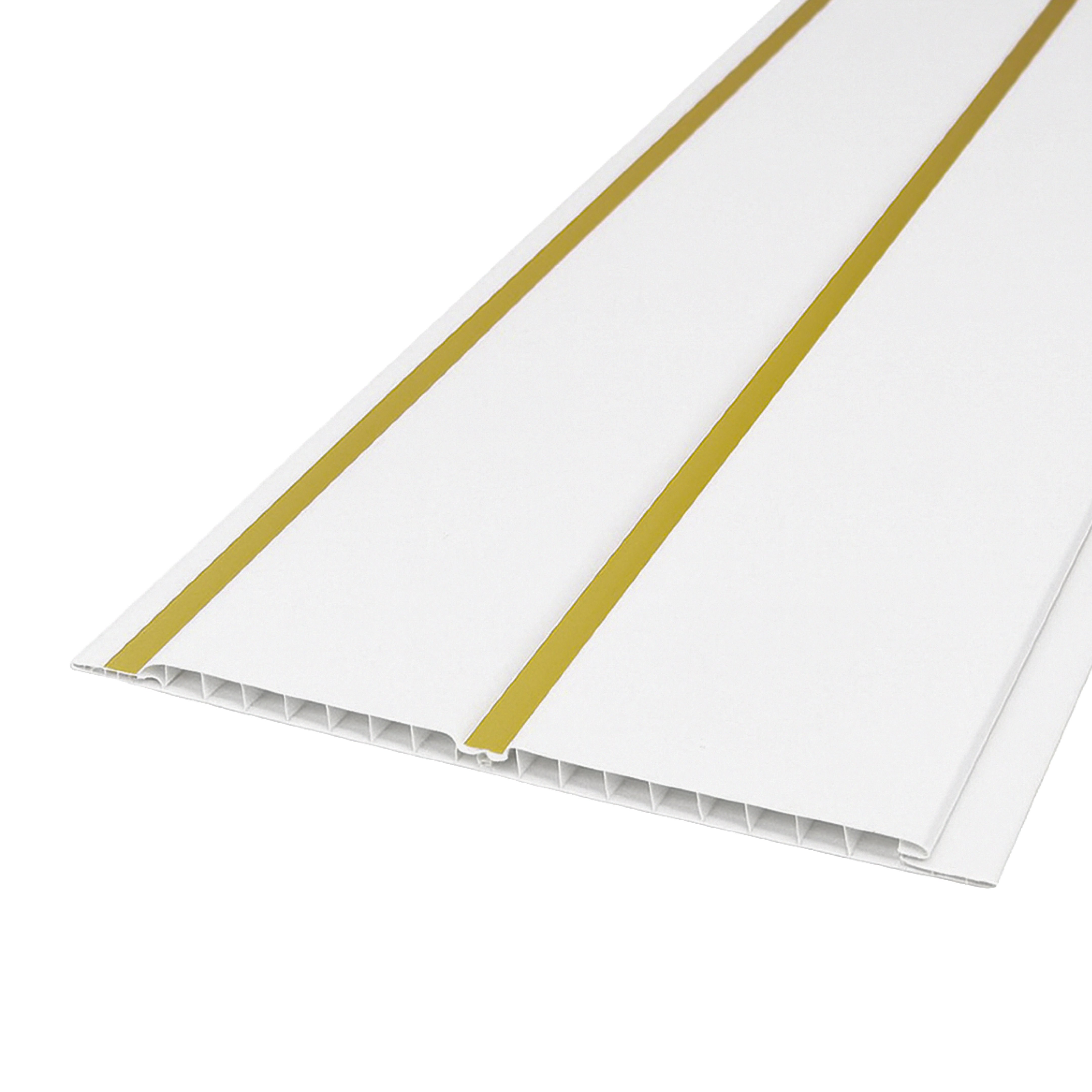 Панель ПВХ потолочная 2-х пол Лак Золото 0,25*3м (10шт.уп.) тм АКВАТОН