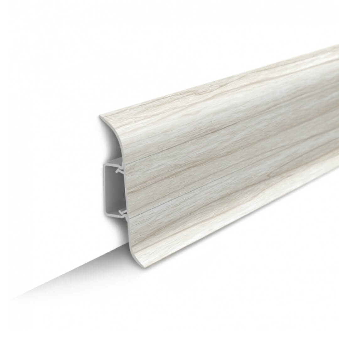 Напольный плинтус ПВХ Идеал Классик 55 Клён белый 267 (40)