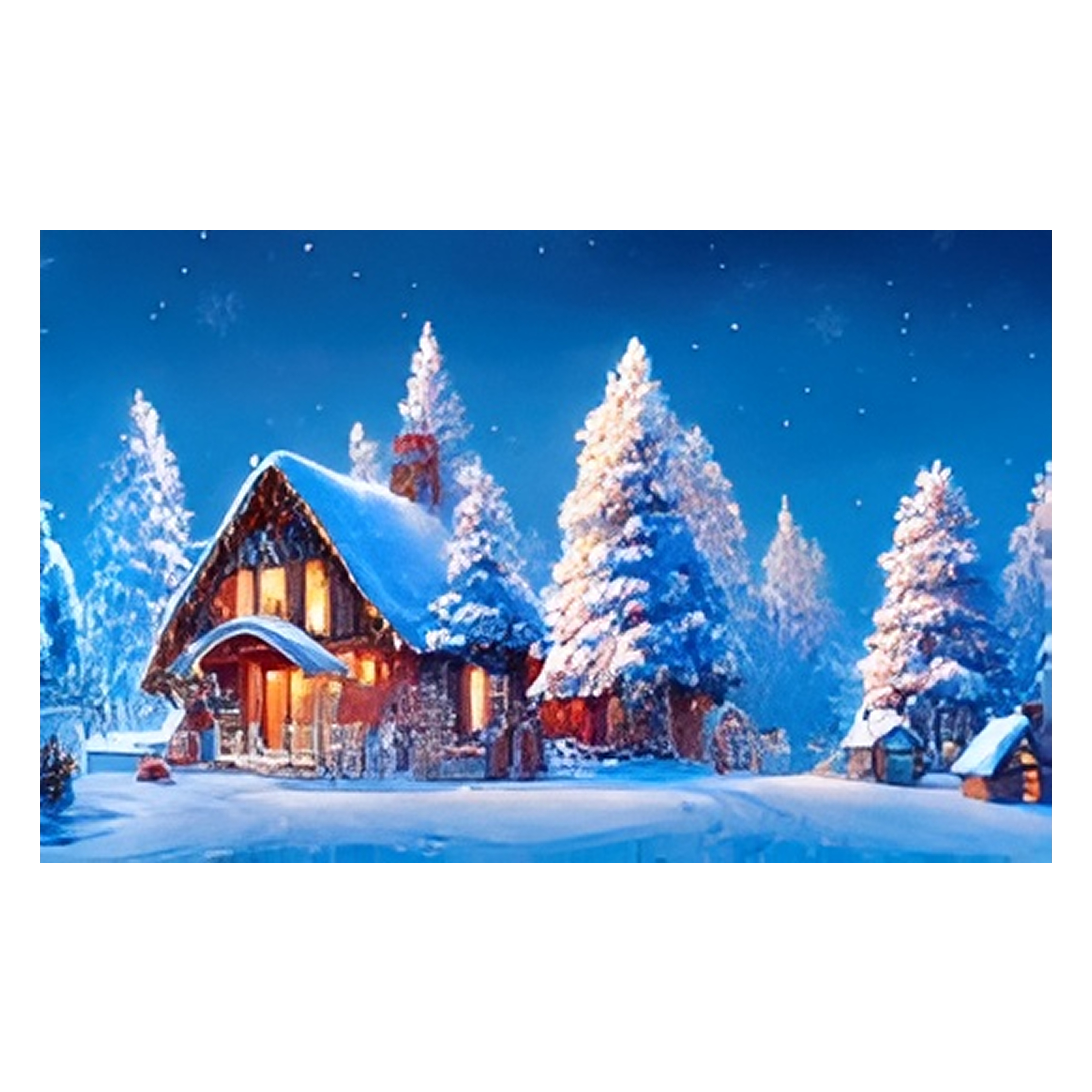 Коврик на ПВХ основе 50х80см "НГ Зимняя ночь"