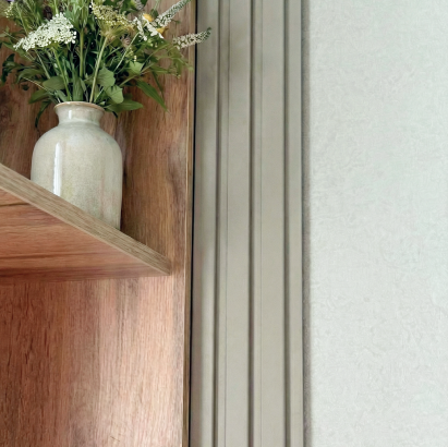 Панель Стеновая Реечная МДФ Stella Beats De Luxe Sandgrau 2700x119x16 (4шт.упак.)