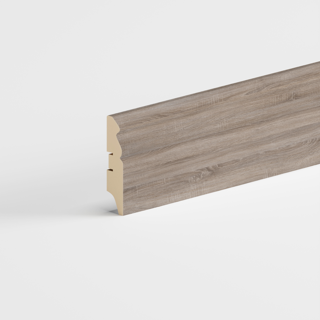 Напольный плинтус МДФ STELLA 70E 2000х70х16 Дуб Винтаж (18шт в упак)