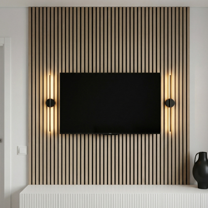 Панель Стеновая Акустическая МДФ Stella Comfort (Комфорт), Базис, Дуб Снежный, 2780х600х9, (уп.1шт.)