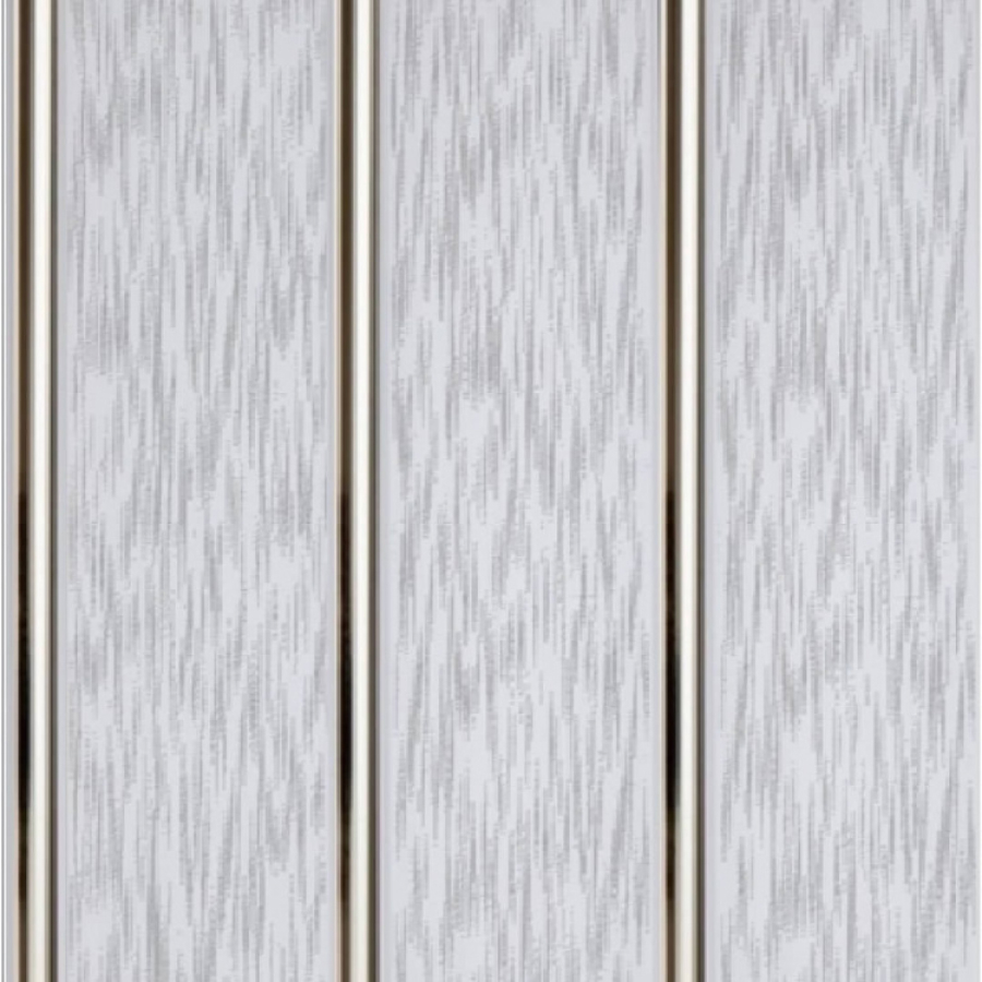 Панель ПВХ потолочная 3-х пол Дождь Серый Серебро 0,25*3м (12шт.уп.) тм АКВАТОН