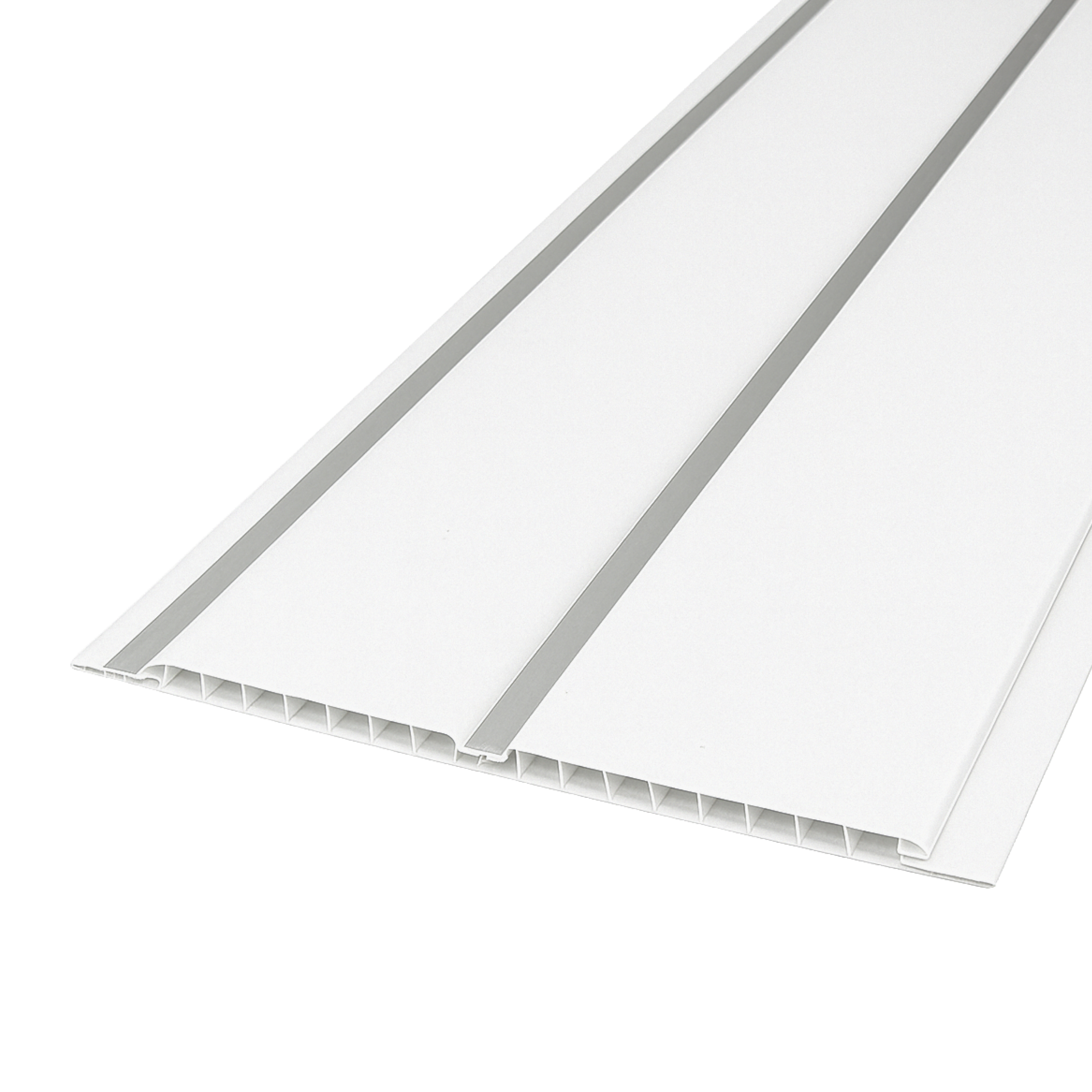 Панель ПВХ потолочная 2-х пол Лак Серебро 0,25*3м (10шт.уп.) тм АКВАТОН