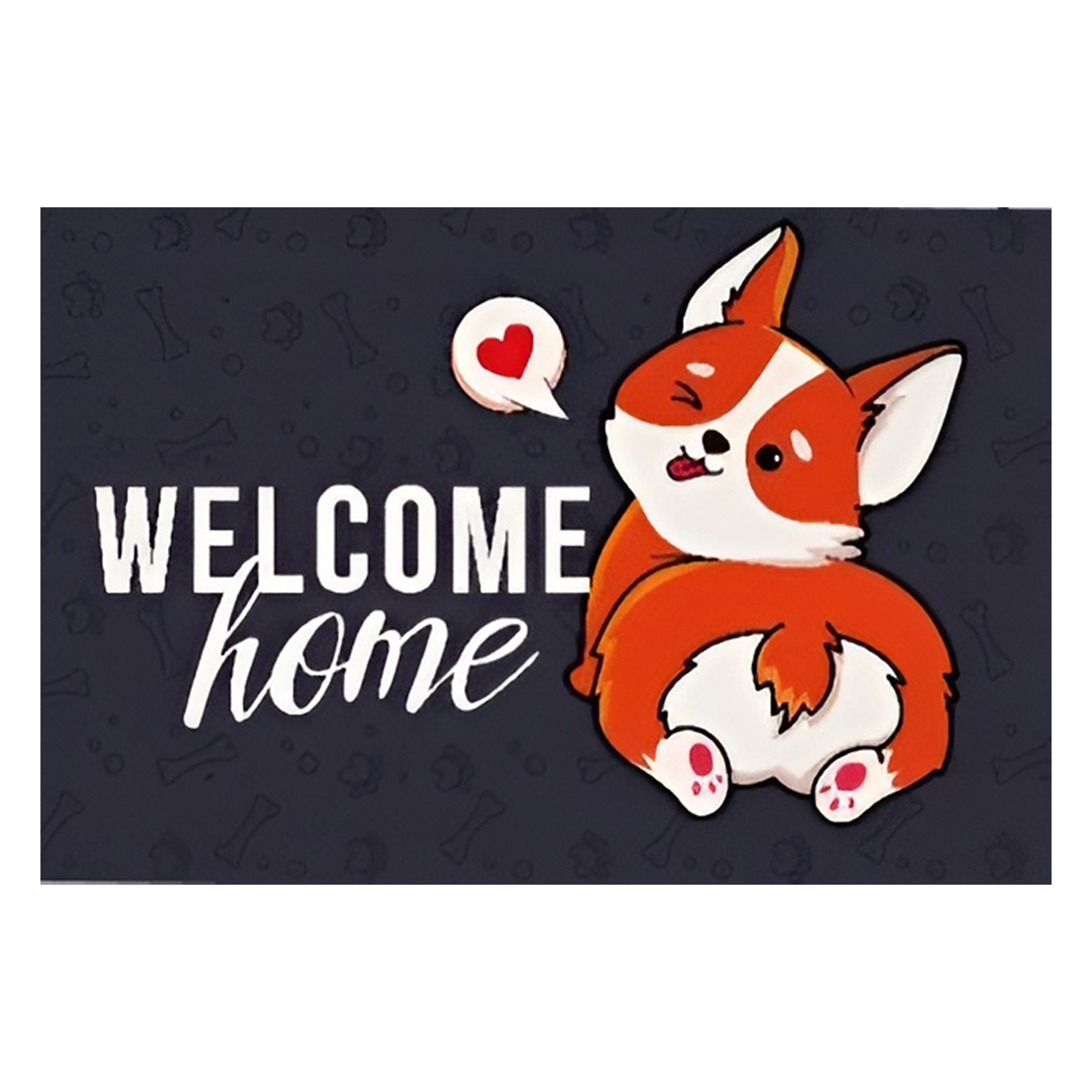 Коврик на ПВХ основе 60х90см "Welcome с корги"