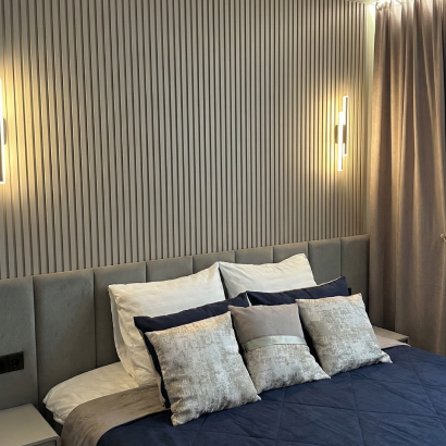 Панель Стеновая Реечная МДФ Stella Beats De Luxe Sandgrau 2700x119x16 (4шт.упак.)