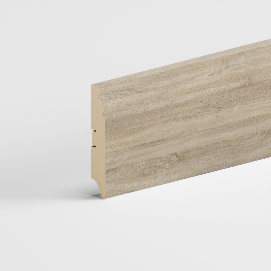 Напольный плинтус МДФ STELLA 100E 2000x100x16 Дуб Сонома (12шт в упак)