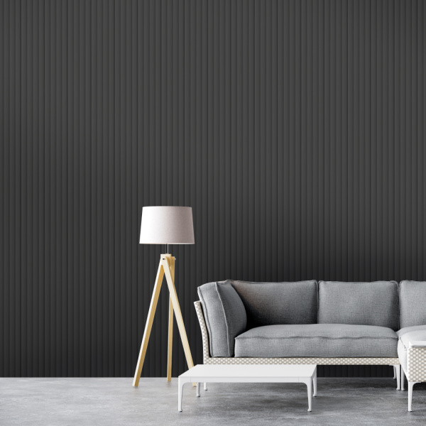 Панель Стеновая Реечная МДФ Stella Wave De Luxe Black Lead 2700x119x16 (4шт.упак.)