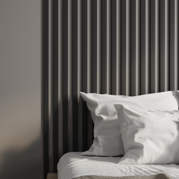 Интерьерная Рейка МДФ STELLA Планкен De Luxe Black Lead 16*60*2700 (уп.6 шт.)