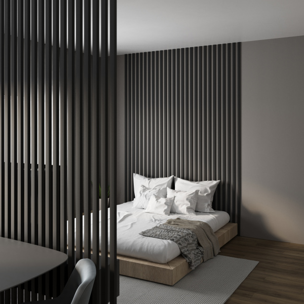 Интерьерная Рейка МДФ STELLA Планкен De Luxe Black Lead 16*60*2700 (уп.6 шт.)