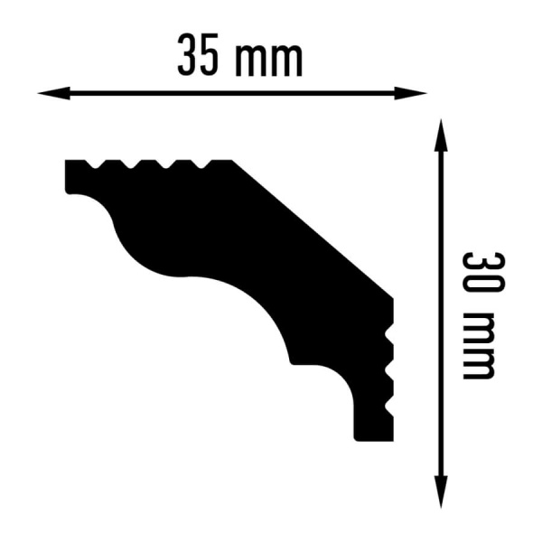 Плинтус потолочный Плинтэкс D 35/30 (115 шт)