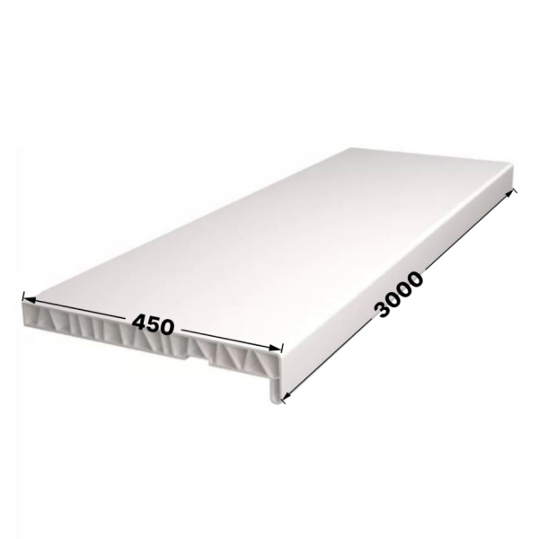 Подоконник ПВХ /белый/ 450х3000