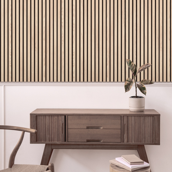 Панель Стеновая Акустическая Stella Trend Light Дуб Снежный 900х600х21 (упак. 1шт.)