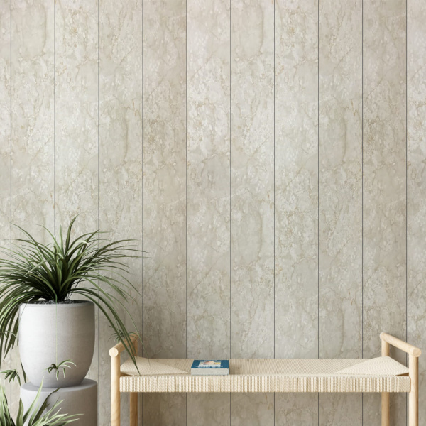 Панель ПВХ Stella Slim 5мм Light Мрамор Ренессанс М-005 2600х250х5 (15шт.упак.)