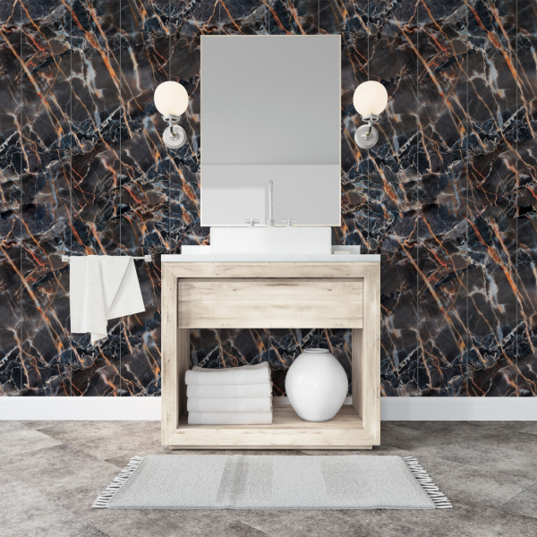 Панель ПВХ Stella Slim 5мм Light Мрамор Барокко М-011 2600х250х5 (15шт.упак.)