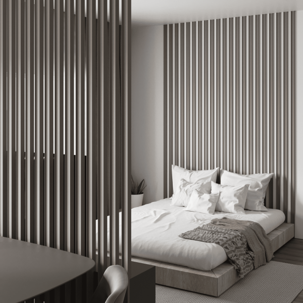 Интерьерная Рейка МДФ STELLA Планкен Рекесс De Luxe Sandgrau 19*50*2700 (уп.4 шт.)