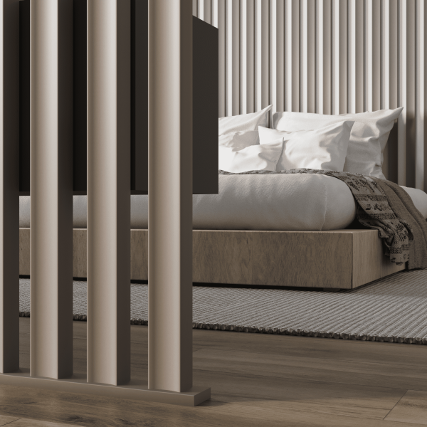 Интерьерная Рейка МДФ STELLA Планкен Рекесс De Luxe Sandgrau 19*50*2700 (уп.4 шт.)