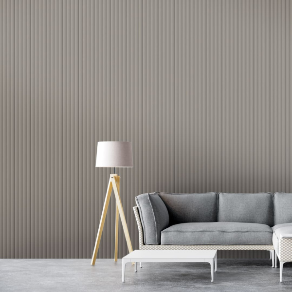 2К Панель Стеновая Реечная МДФ Stella Wave De Luxe Sandgrau 2700x119x16 (4шт.упак.)