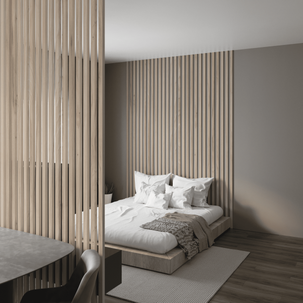 2К Интерьерная рейка МДФ Stella Бриона Light Макадамия 16*40*2700 (уп.8шт.)