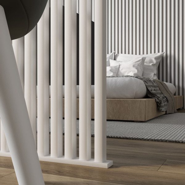 2К Интерьерная рейка МДФ Stella Милана Standard Белый 20*30*2700 (уп.8 шт.)
