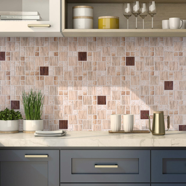 Панель ПВХ 0,3 мозаика Дуб белфорт Панель ПВХ 0,3 мозаика Дуб белфорт