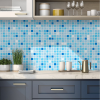 Панель ПВХ 0,3 мозаика Микс голубой