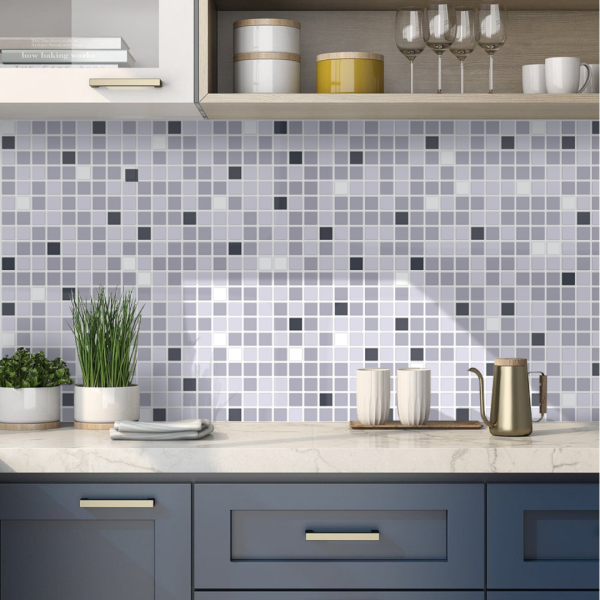 Панель ПВХ 0,3 мозаика Микс серый Панель ПВХ 0,3 мозаика Микс серый