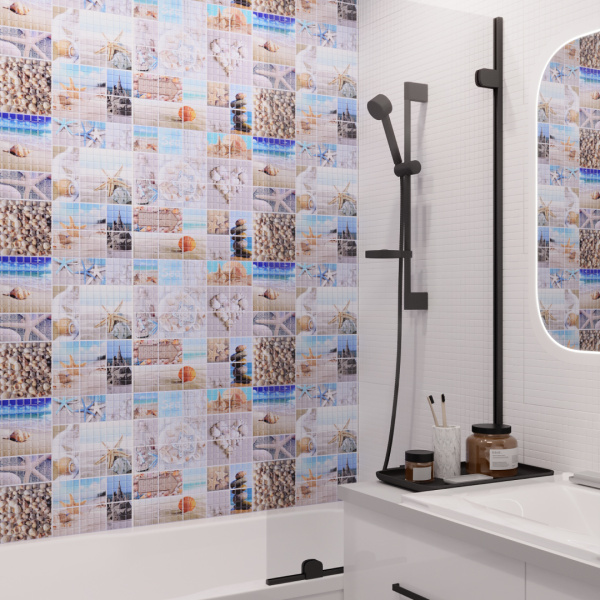 Панель ПВХ 0,3 мозаика Морской берег  Панель ПВХ 0,3 мозаика Морской берег