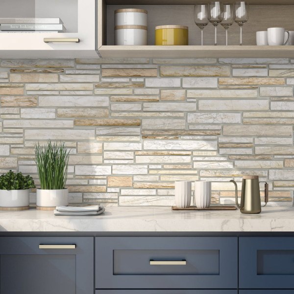 Панель ПВХ 0,3 мозаика Пластушка бежевая  Панель ПВХ 0,3 мозаика Пластушка бежевая