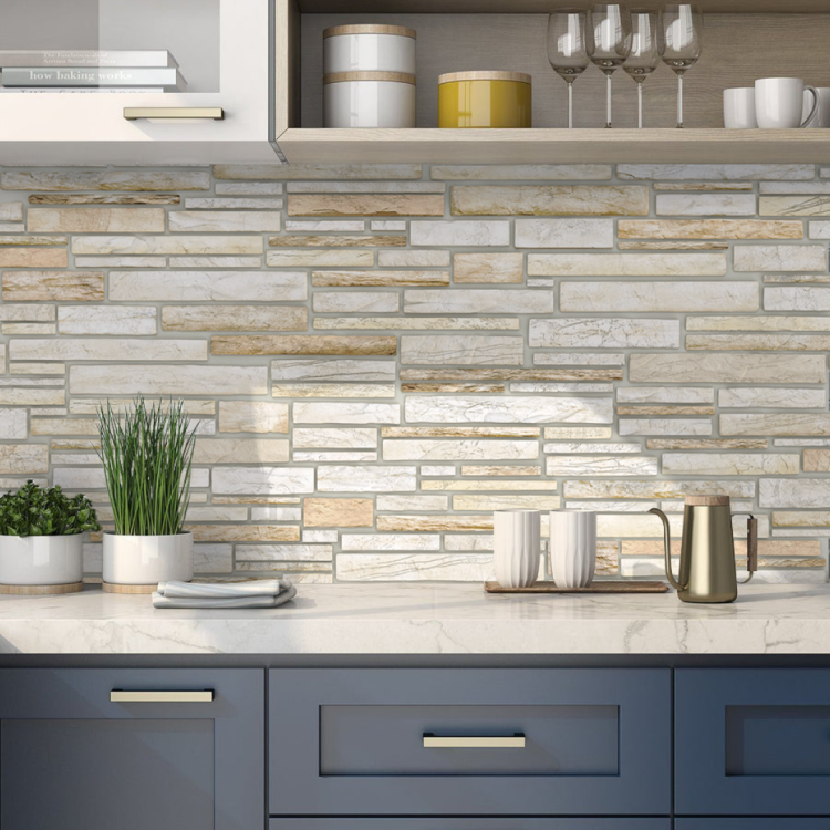 Панель ПВХ 0,3 мозаика Пластушка бежевая 