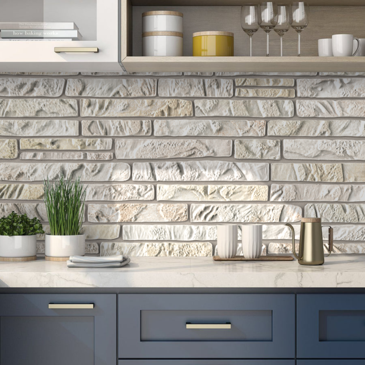 Панель ПВХ 0,3 мозаика Сланец бежевый