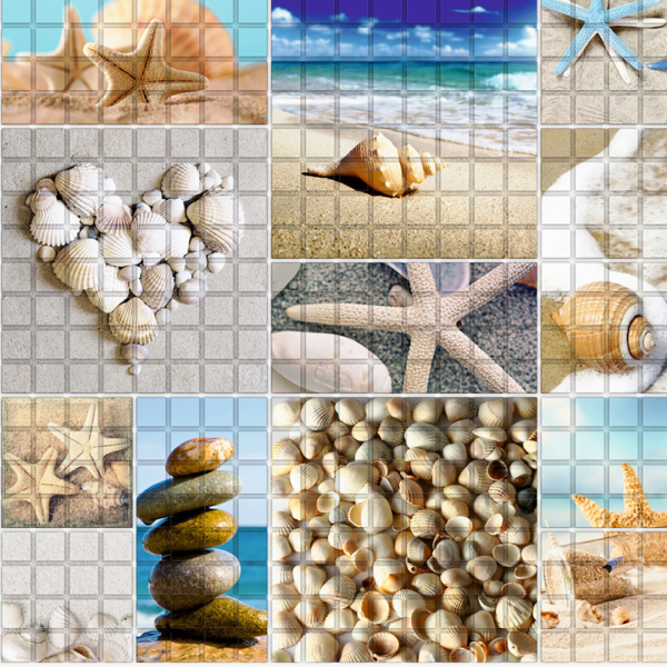 Панель ПВХ 0,3 мозаика Морской берег  Панель ПВХ 0,3 мозаика Морской берег