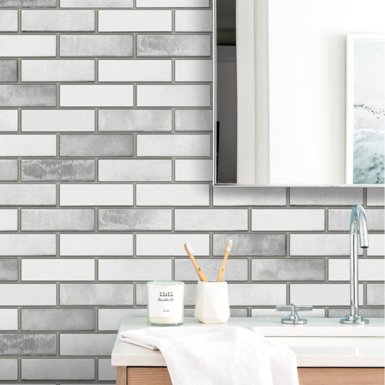 Панель ПВХ 0,4 кирпич Акцент серый