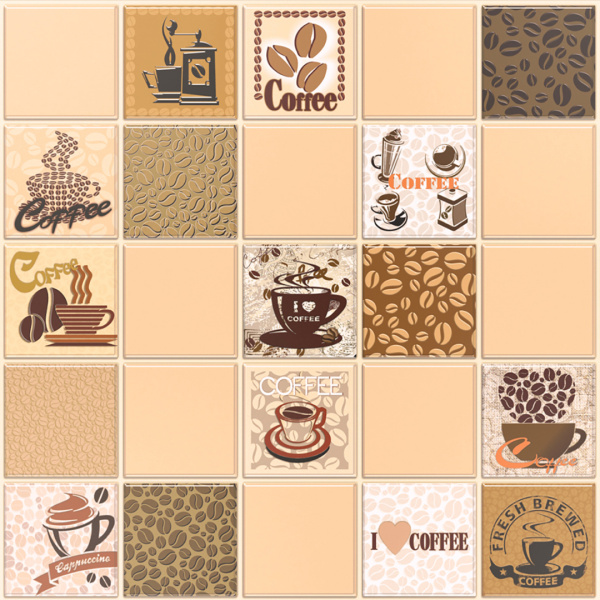 Панель ПВХ 0,4 мозаика Кофе с молоком бежевый  Панель ПВХ 0,4 мозаика Кофе с молоком бежевый