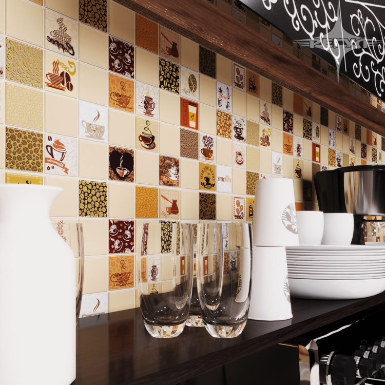 Панель ПВХ 0,4 мозаика Кофе с молоком бежевый 