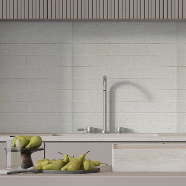 Панель ПВХ на клеевой основе "Белый кирпич" Акция 700*770мм Ultra (10шт)