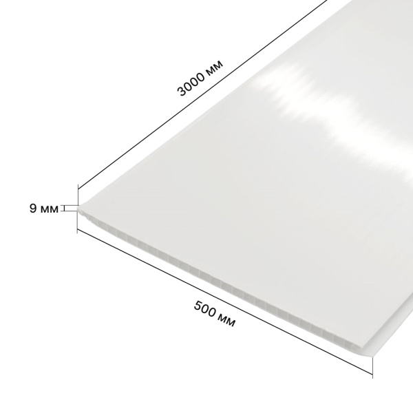 Панель ПВХ 3,0*0,5 (Белая Лакированая) STELLA (6)  Панель ПВХ 3,0*0,5 (Белая Лакированая) STELLA (6)