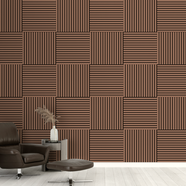 2К Панель Стеновая Акустическая Stella Comfort De Luxe Terracotta 600х600х9 (уп.1шт.)