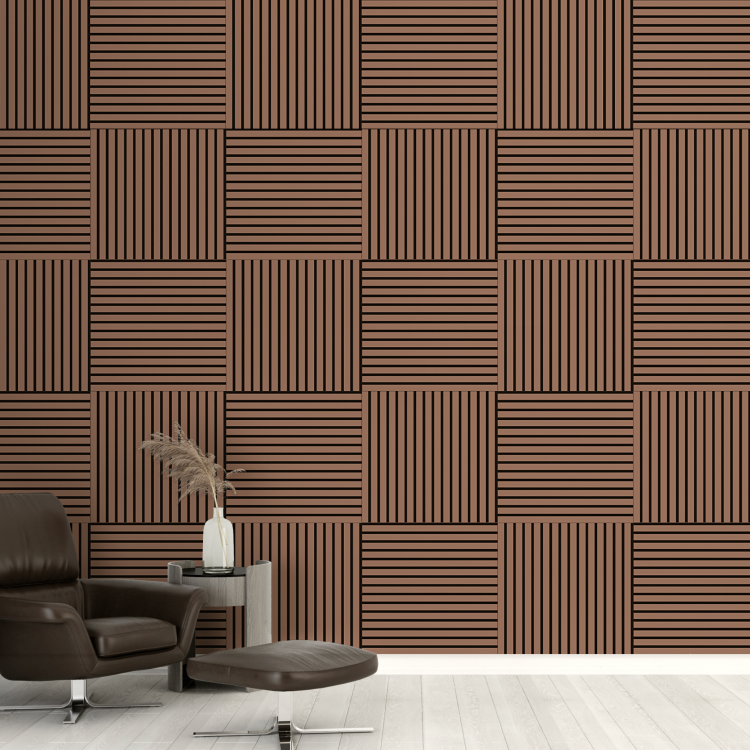 2К Панель Стеновая Акустическая Stella Comfort De Luxe Terracotta 600х600х9 (уп.1шт.)